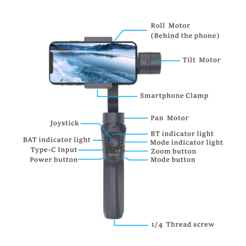Σταθεροποιητής εικόνας Gimbal για smartphone - F10 Pro - 811481 Σταθεροποιητής εικόνας Gimbal για smartphone - F10 Pro - 811481