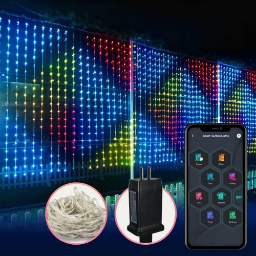 Χριστουγεννιάτικα φώτα LED με App ελέγχου - Κουρτίνα - IC - 2m*2m - RGB - 272336 Χριστουγεννιάτικα φώτα LED με App ελέγχου - Κουρτίνα - IC - 2m*2m - RGB - 272336