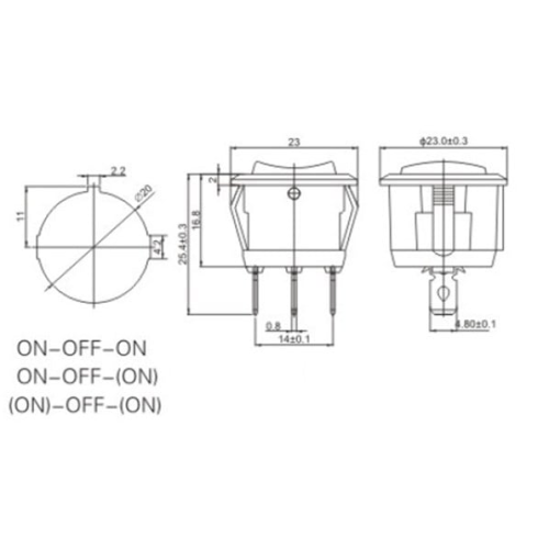 Διακόπτης οχημάτων On/Off - R-F13203A-33-4U - 180932 Διακόπτης οχημάτων On/Off - R-F13203A-33-4U - 180932