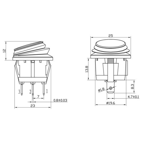Διακόπτης οχημάτων On/Off - R-F13206A-33-2U - 180937 Διακόπτης οχημάτων On/Off - R-F13206A-33-2U - 180937