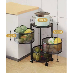 Τροχήλατη ραφιέρα τροφίμων κουζίνας 3 επιπέδων - 1017-3 - 522015