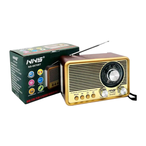 Επαναφορτιζόμενο ραδιόφωνο Retro - NS-6676BT - 566765 - Gold Επαναφορτιζόμενο ραδιόφωνο Retro - NS-6676BT - 566765 - Gold