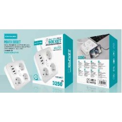 Πολύπριζο 3 θέσεων με θύρες USB - KOS-27015EU - 270155 Πολύπριζο 3 θέσεων με θύρες USB - KOS-27015EU - 270155