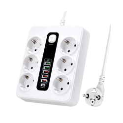 Πολύπριζο 6 θέσεων με διακόπτη & θύρες USB - KOS-27018EU - 270181 Πολύπριζο 6 θέσεων με διακόπτη & θύρες USB - KOS-27018EU - 270181