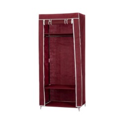 Υφασμάτινη ντουλάπα ρούχων με ράφια - 8875 - 521711 - Dark Red