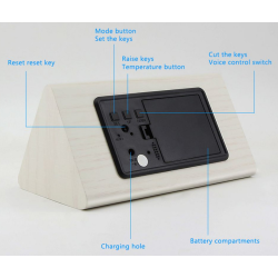 Ψηφιακό ρολόι - Ξυπνητήρι - ET011 - 909443 - Beige