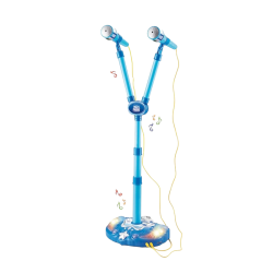 Παιδικό μικρόφωνο καραόκε διπλό με σταντ - 8801-L - 922277 - Blue