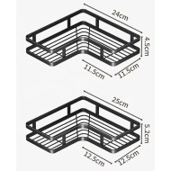 Σετ επιτοίχια γωνιακά ράφια μπάνιου - 5pcs - 2152-1 - 170134 - Black