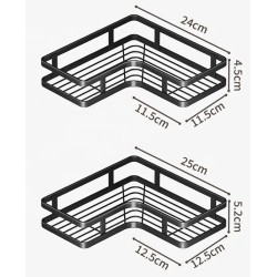Σετ επιτοίχια ράφια μπάνιου - 5pcs - 2152-1 - 170134 - Black