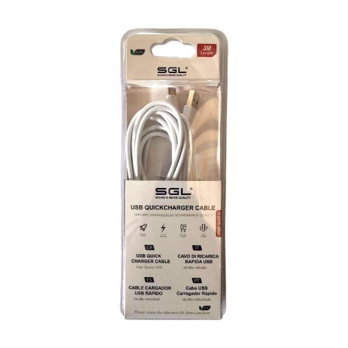 Καλώδιο φόρτισης & data Micro USB - Quick Charge - V8 - 3M - 194752 Καλώδιο φόρτισης & data Micro USB - Quick Charge - V8 - 3M - 194752