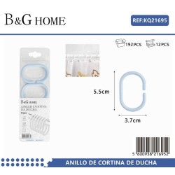 Κρίκοι κουρτίνας μπάνιου - Light Blue - 21695