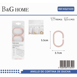 Κρίκοι κουρτίνας μπάνιου - Light Pink - 21659