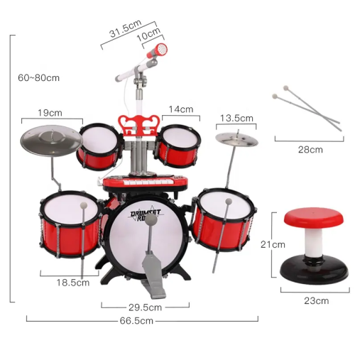 Παιδικό σετ Drums - Jazz Drum - 1902 - 215162 - Red Παιδικό σετ Drums - Jazz Drum - 1902 - 215162 - Red