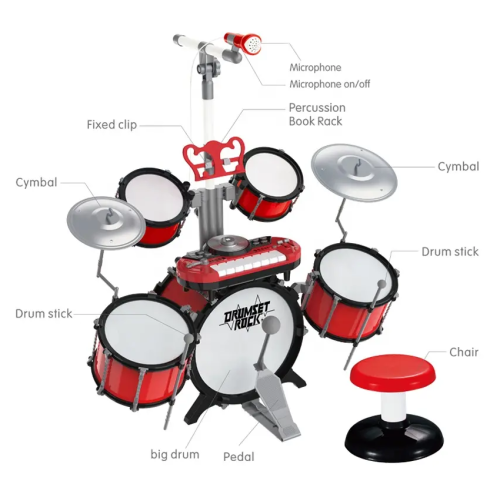 Παιδικό σετ Drums - Jazz Drum - 1902 - 215162 - Red Παιδικό σετ Drums - Jazz Drum - 1902 - 215162 - Red
