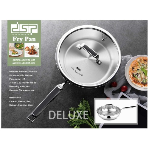 Τηγάνι ανοξείδωτο με καπάκι - 2.5L - CS002-C24 - DSP - 560539 Τηγάνι ανοξείδωτο με καπάκι - 2.5L - CS002-C24 - DSP - 560539