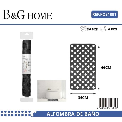 Αντιολισθητικό πατάκι μπάνιου - 6C - 36x66cm - Black - 21081 Αντιολισθητικό πατάκι μπάνιου - 6C - 36x66cm - Black - 21081