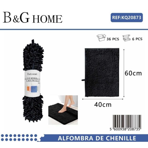 Πατάκι μπάνιου - 6C - Black - - 40x60cm - Black - 20873 Πατάκι μπάνιου - 6C - Black - - 40x60cm - Black - 20873