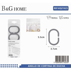 Κρίκοι κουρτίνας μπάνιου - Grey - 21623