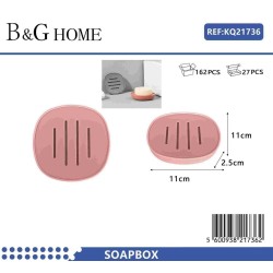 Σαπουνοθήκη μπάνιου πλαστική - Pink - 21736 - 5PCS