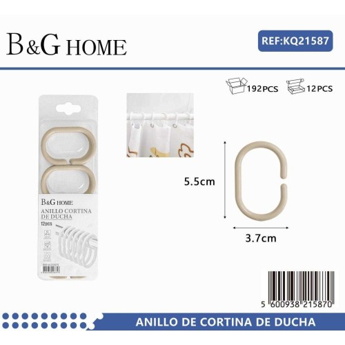Κρίκοι κουρτίνας μπάνιου - Beige - 21587 Κρίκοι κουρτίνας μπάνιου - Beige - 21587