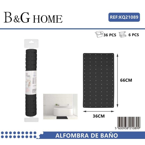 Αντιολισθητικό πατάκι μπάνιου - 6C - 36x66cm - Black - 21089 Αντιολισθητικό πατάκι μπάνιου - 6C - 36x66cm - Black - 21089