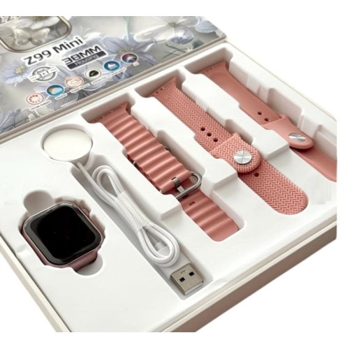 Σετ Smartwatch με 3 λουράκια - Z99 Mini - 064984 - Pink Σετ Smartwatch με 3 λουράκια - Z99 Mini - 064984 - Pink