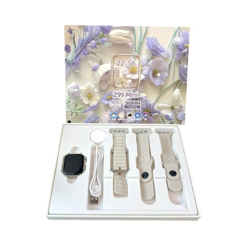 Σετ Smartwatch με 3 λουράκια - Z99 Mini - 064984 - White Σετ Smartwatch με 3 λουράκια - Z99 Mini - 064984 - White