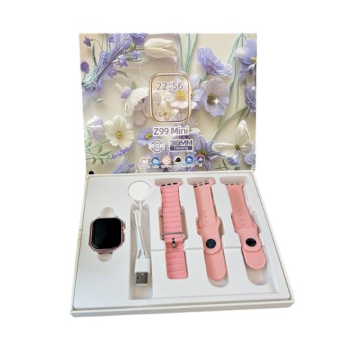 Σετ Smartwatch με 3 λουράκια - Z99 Mini - 064984 - Pink Σετ Smartwatch με 3 λουράκια - Z99 Mini - 064984 - Pink