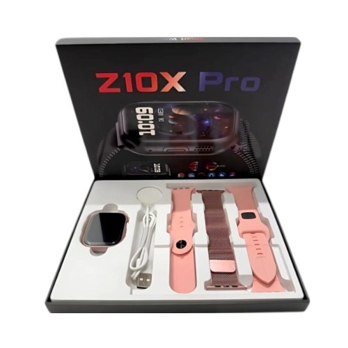 Σετ Smartwatch με 3 λουράκια - Z10X Pro - 065165 - Pink Σετ Smartwatch με 3 λουράκια - Z10X Pro - 065165 - Pink