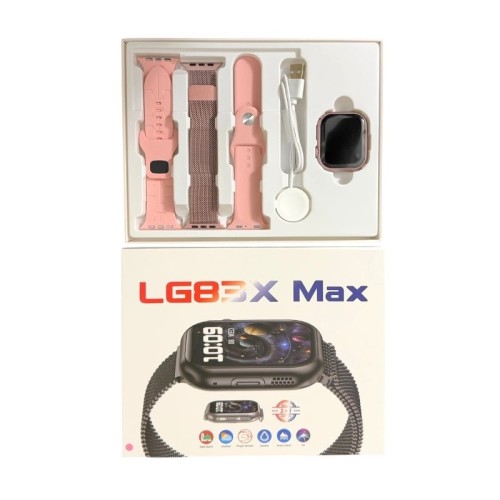 Σετ Smartwatch με 3 λουράκια - LG83X Max - 065196 - Pink Σετ Smartwatch με 3 λουράκια - LG83X Max - 065196 - Pink