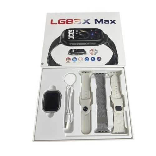 Σετ Smartwatch με 3 λουράκια - LG83X Max - 065196 - Silver/White Σετ Smartwatch με 3 λουράκια - LG83X Max - 065196 - Silver/White