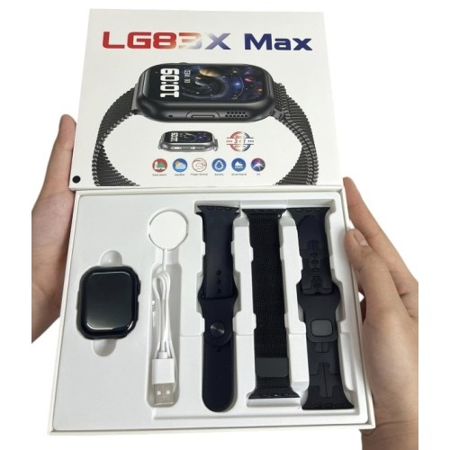 Σετ Smartwatch με 3 λουράκια - LG83X Max - 065196 - Black Σετ Smartwatch με 3 λουράκια - LG83X Max - 065196 - Black