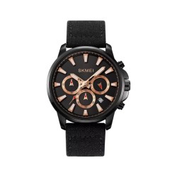 Aναλογικό ρολόι χειρός – Skmei - 2071 - Υφασμάτινο λουρί - Black/Gold Aναλογικό ρολόι χειρός – Skmei - 2071 - Υφασμάτινο λουρί - Black/Gold