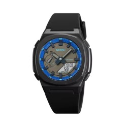 Ψηφιακό/αναλογικό ρολόι χειρός – Skmei - 2091 - Dark Blue/White screen