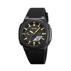 Ψηφιακό/αναλογικό ρολόι χειρός – Skmei - 2091 - Gold/White screen