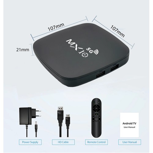Android TV Box - MX10 4K 5G - 812280 Android TV Box - MX10 4K 5G - 812280