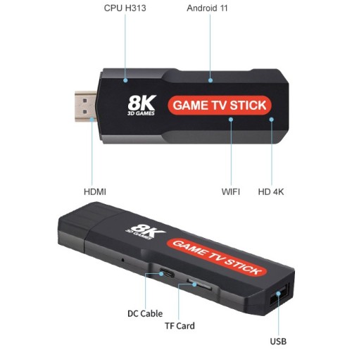 Φορητή κονσόλα παιχνιδιών Stick & TV Box με 2 χειριστήρια - Q9 MAX - 812341 Φορητή κονσόλα παιχνιδιών Stick & TV Box με 2 χειριστήρια - Q9 MAX - 812341