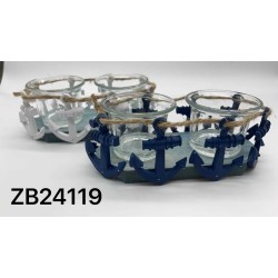 Σετ διακοσμητικά Souvenir - Βάση κεριών ρεσώ - 2 τεμάχια - ZB24119 - 251636