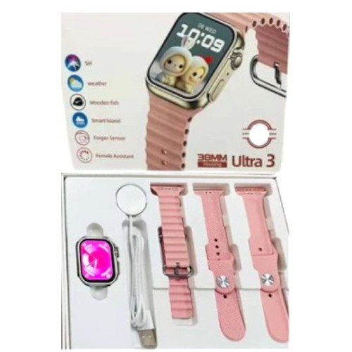 Σετ Smartwatch με 3 λουράκια - LG77 Mini - 064908 - Pink Σετ Smartwatch με 3 λουράκια - LG77 Mini - 064908 - Pink