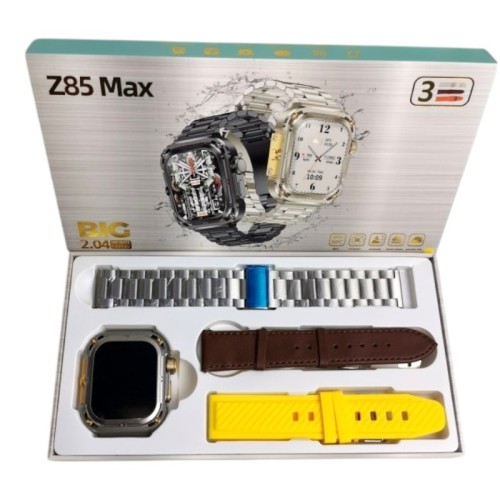 Σετ Smartwatch με 3 λουράκια - Z85 MAX - 065097 - Yellow Σετ Smartwatch με 3 λουράκια - Z85 MAX - 065097 - Yellow