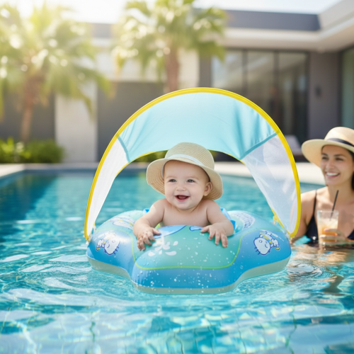 Παιδικό φουσκωτό σωσίβιο με κάθισμα & σκέπαστρο - 155008