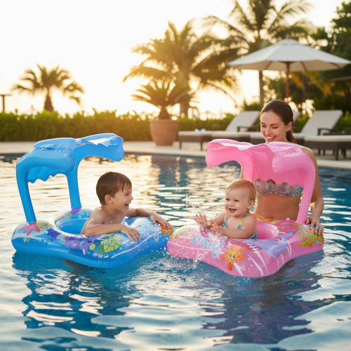 Παιδικό φουσκωτό σωσίβιο με κάθισμα & σκέπαστρο - 155015