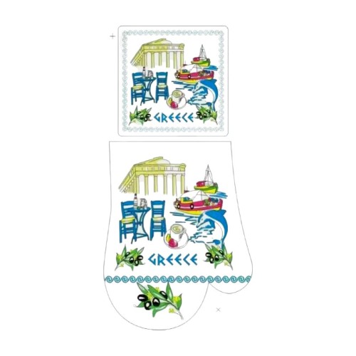 Σετ γάντι & πιάστρα φούρνου Souvenir - Greece - 241828 Σετ γάντι & πιάστρα φούρνου Souvenir - Greece - 241828