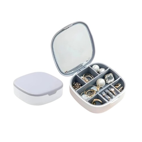 Θήκη οργάνωσης κοσμημάτων mini με καθρέπτη - LD988 - 292214 - White Θήκη οργάνωσης κοσμημάτων mini με καθρέπτη - LD988 - 292214 - White