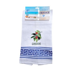 Πετσέτα ποτηρόπανο Souvenir με κέντημα - Σετ 12pcs - Greece - 416112