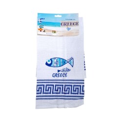 Πετσέτα ποτηρόπανο Souvenir με κέντημα - Σετ 12pcs - Greece - 416167