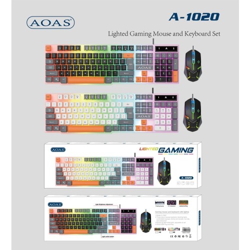 Σετ ενσύρματο πληκτρολόγιο & ποντίκι Gaming - A1020 - 655560 - White Σετ ενσύρματο πληκτρολόγιο & ποντίκι Gaming - A1020 - 655560 - White
