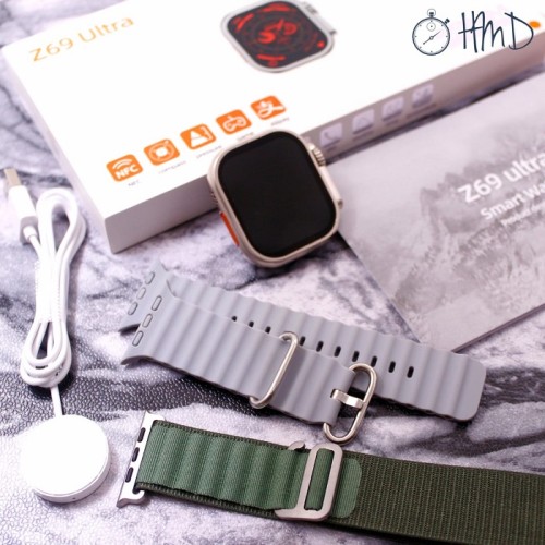 Σετ Smartwatch με 2 λουράκια - Z69 Ultra - 687996 - Grey/Green Σετ Smartwatch με 2 λουράκια - Z69 Ultra - 687996 - Grey/Green