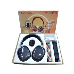 Σετ ασύρματα ακουστικά & Smartwatch με 2 λουράκια - P9 Series 10 - 812235 - Black