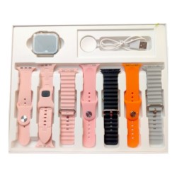 Σετ Smartwatch με 7 λουράκια - S9 Pro Max  - 812303 - Pink